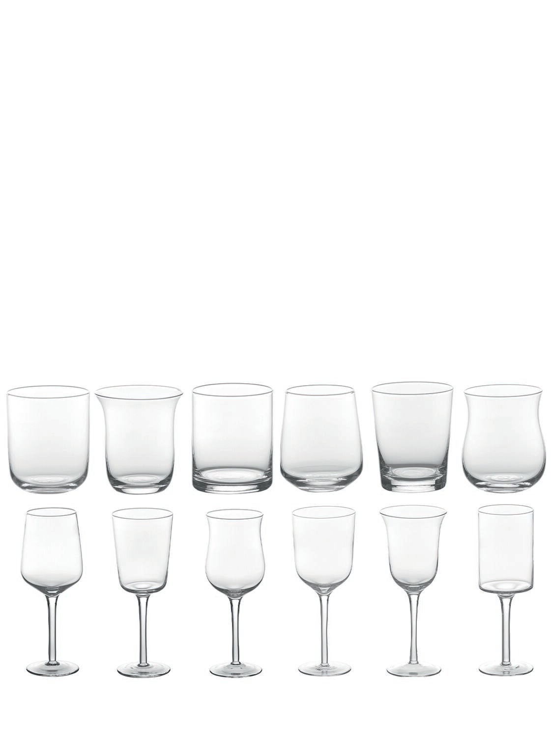 Bitossi Home Set Of 12 Tumblers & Wine Glasses In Transparent