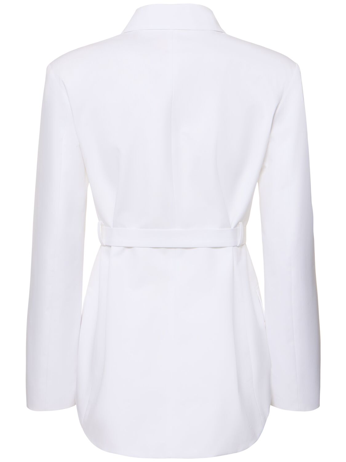 Shop Valentino Poplin Shirt Jacket W/ Belt In White
