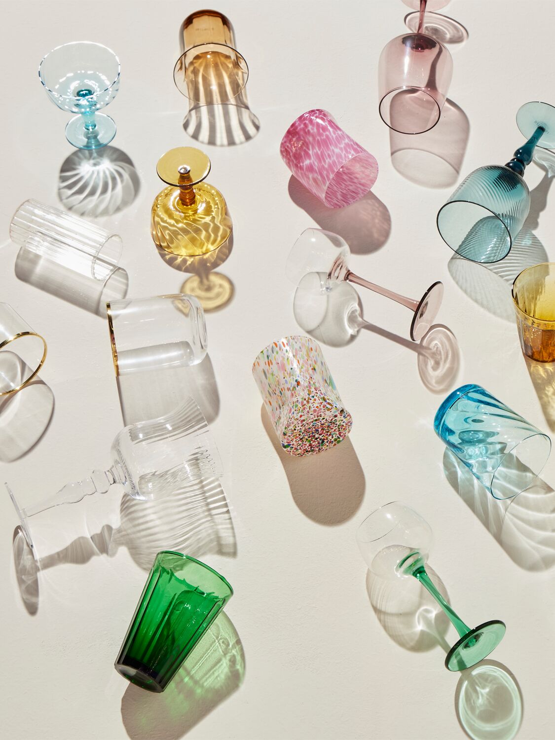 Shop Bitossi Home Set Of 12 Tumblers & Wine Glasses In Transparent