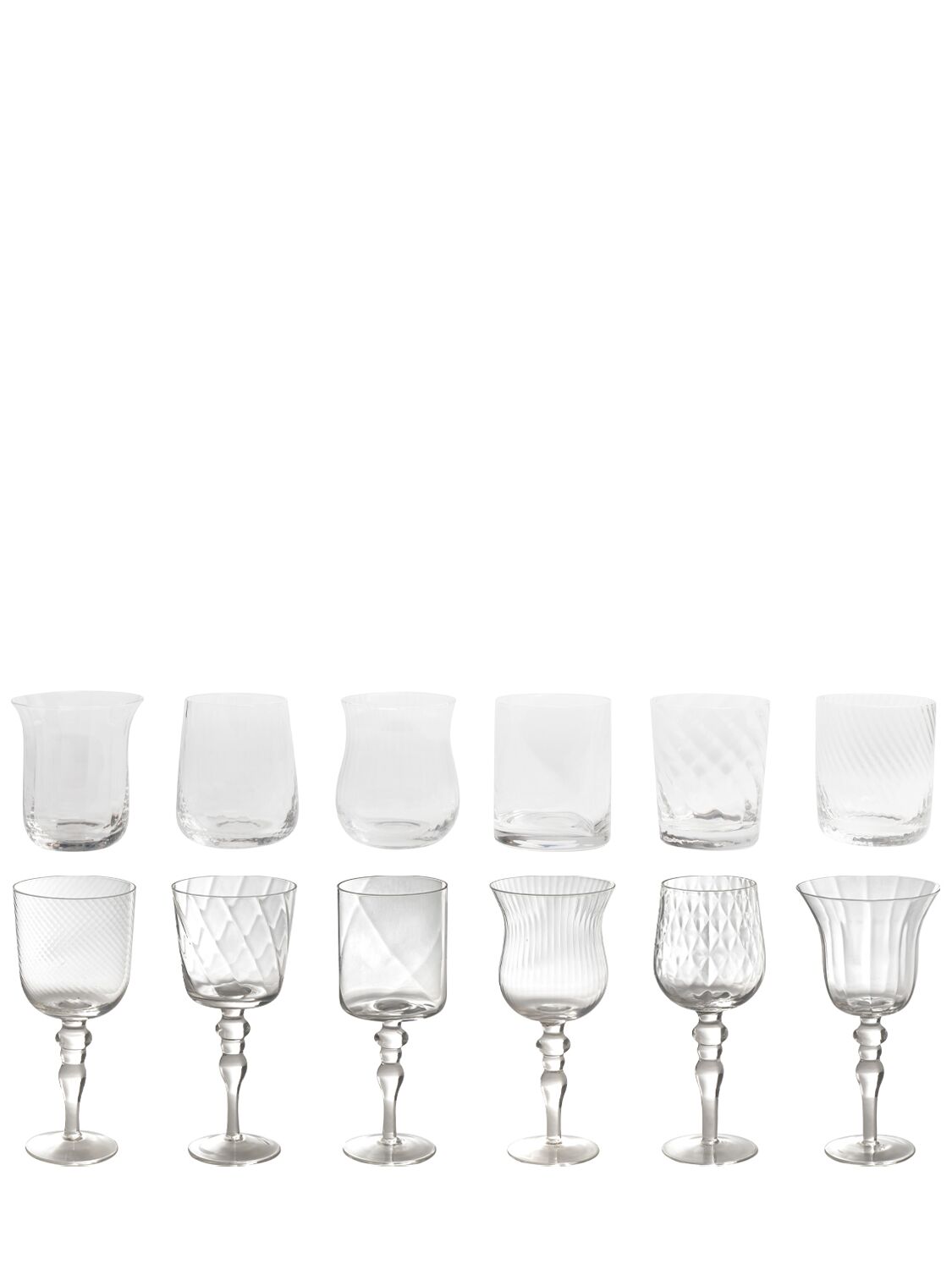 Bitossi Home Set Of 12 Tumblers & Wine Glasses In Transparent