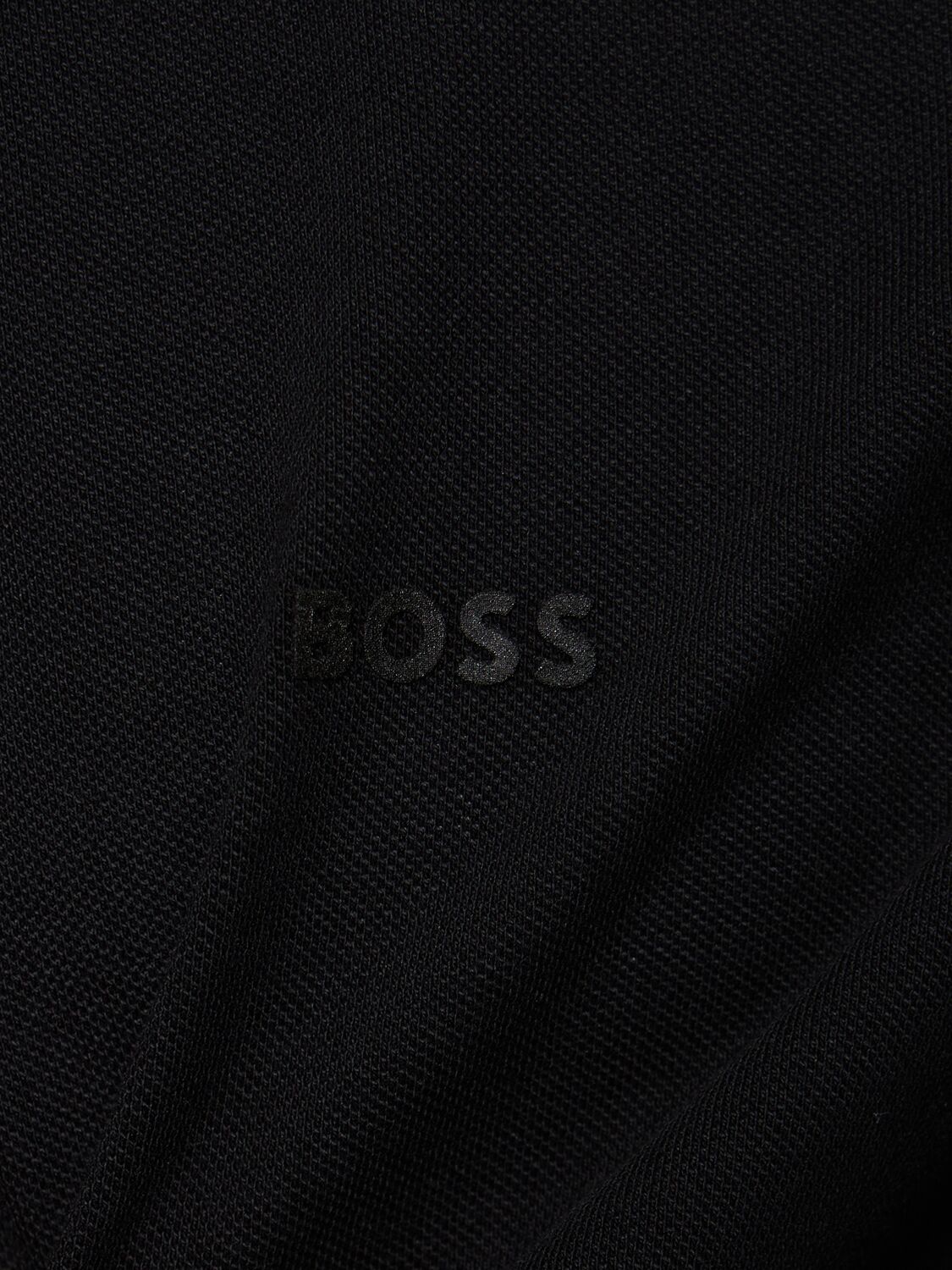 Shop Hugo Boss Parlay 190 Cotton Polo In Black