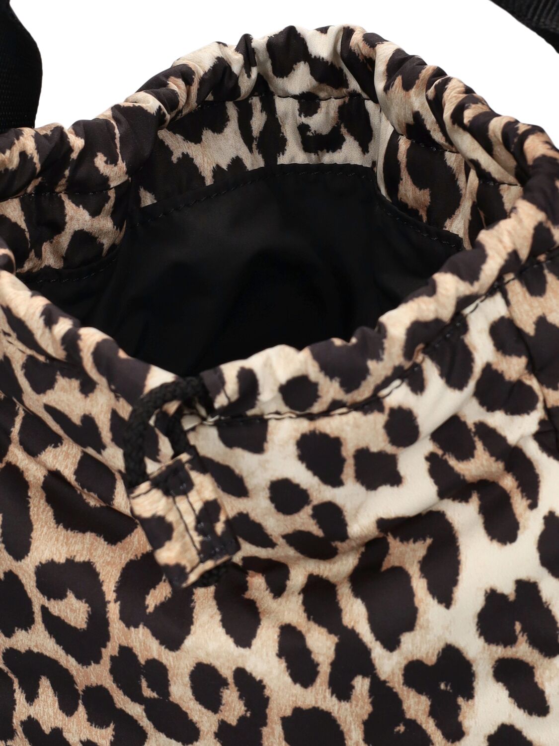 Shop Ganni Recycled Printed Tech Top Handle Bag In Leopard