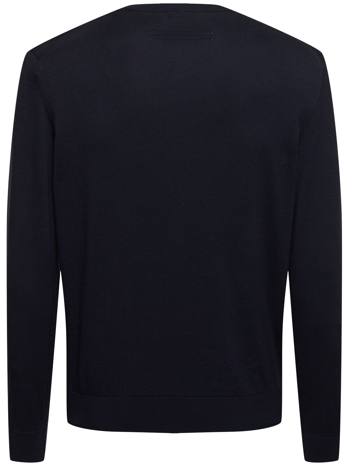 Shop Zegna Cotton Crewneck Sweater In Navy