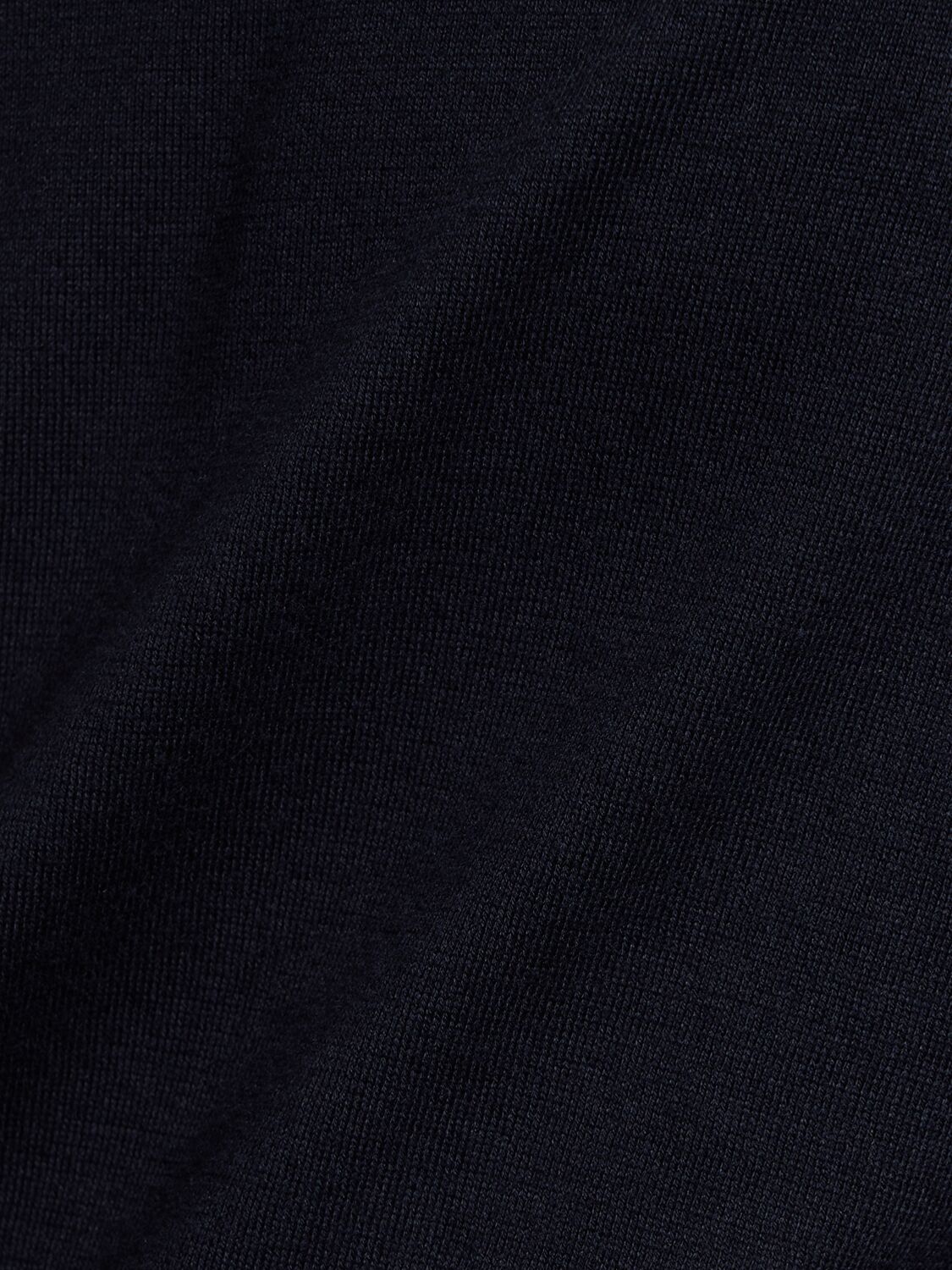 Shop Zegna Cotton Crewneck Sweater In Navy