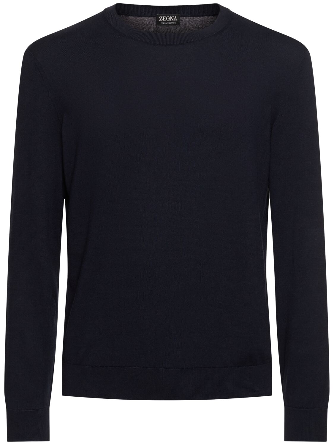 Zegna Black Crewneck Sweater In Navy