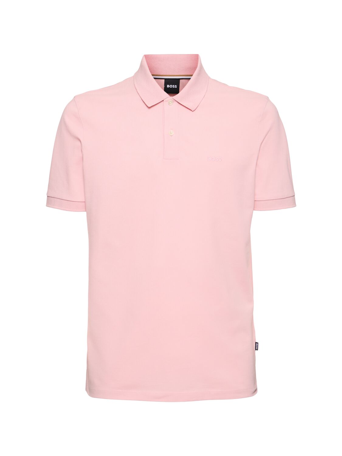 Hugo Boss Pallas Logo Cotton Polo In Pastel Pink