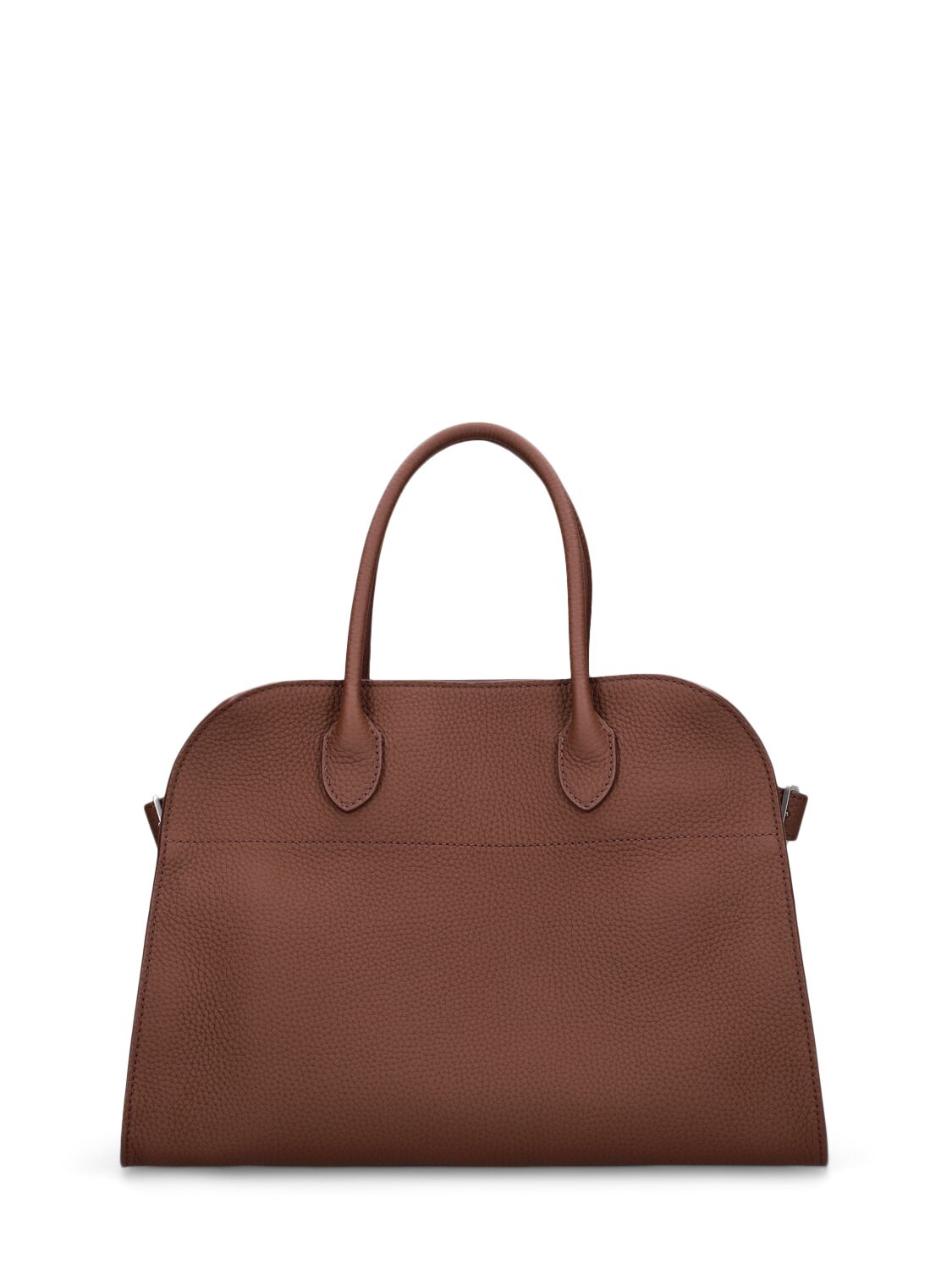 The Row Soft Margaux 12 Leather Top Handle Bag In Dark Mocha Ans