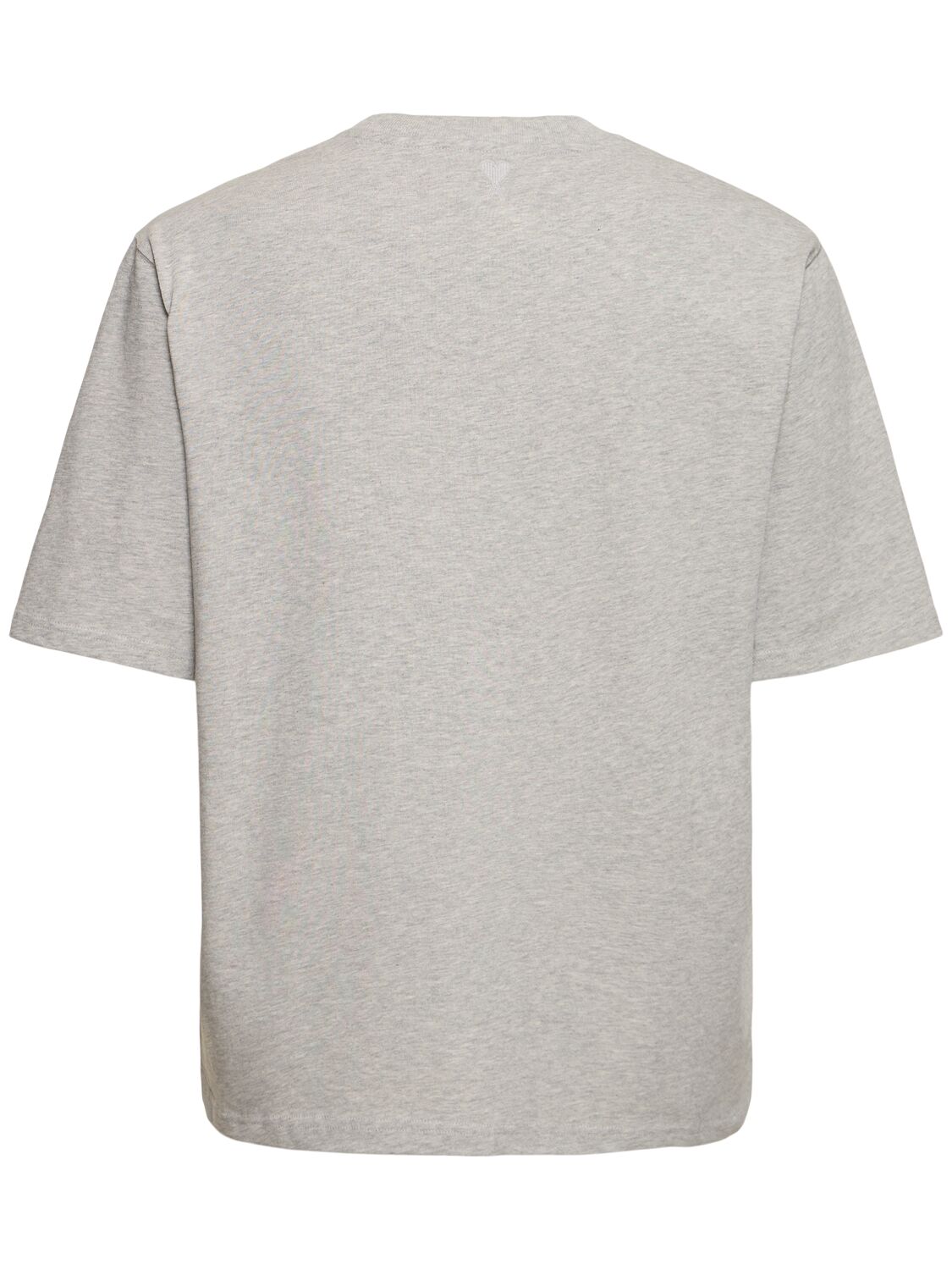 Shop Ami Alexandre Mattiussi Logo Printed Boxy Cotton T-shirt In Ash Grey