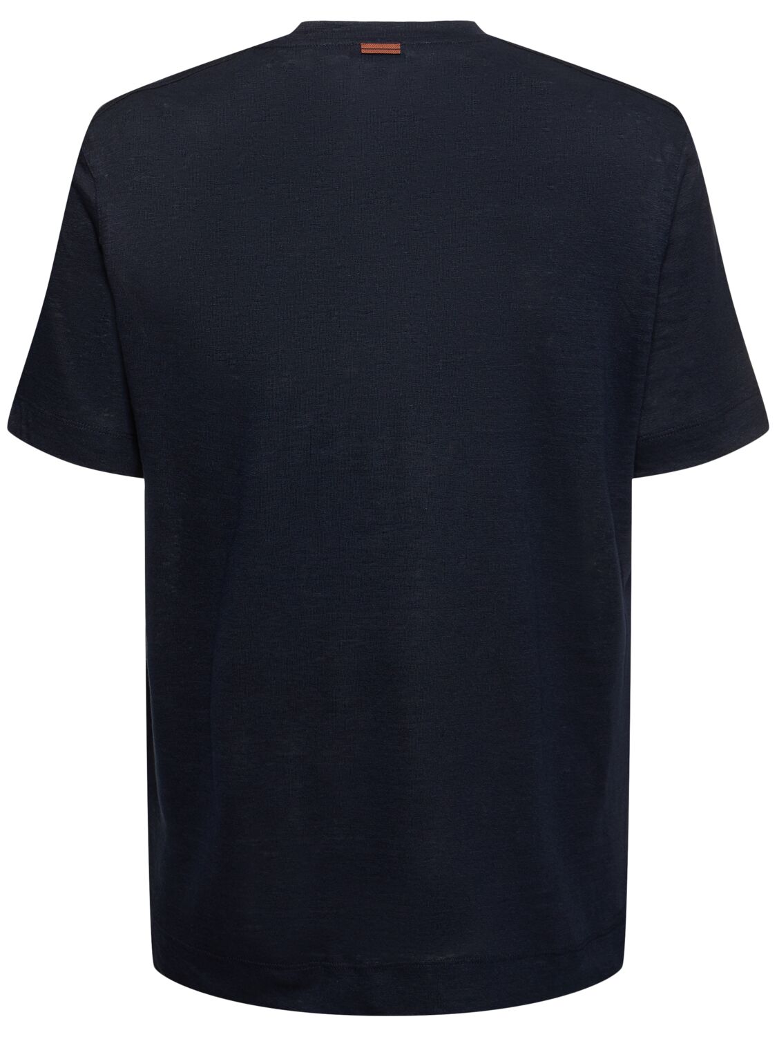 Shop Zegna Pure Linen Jersey T-shirt In Navy