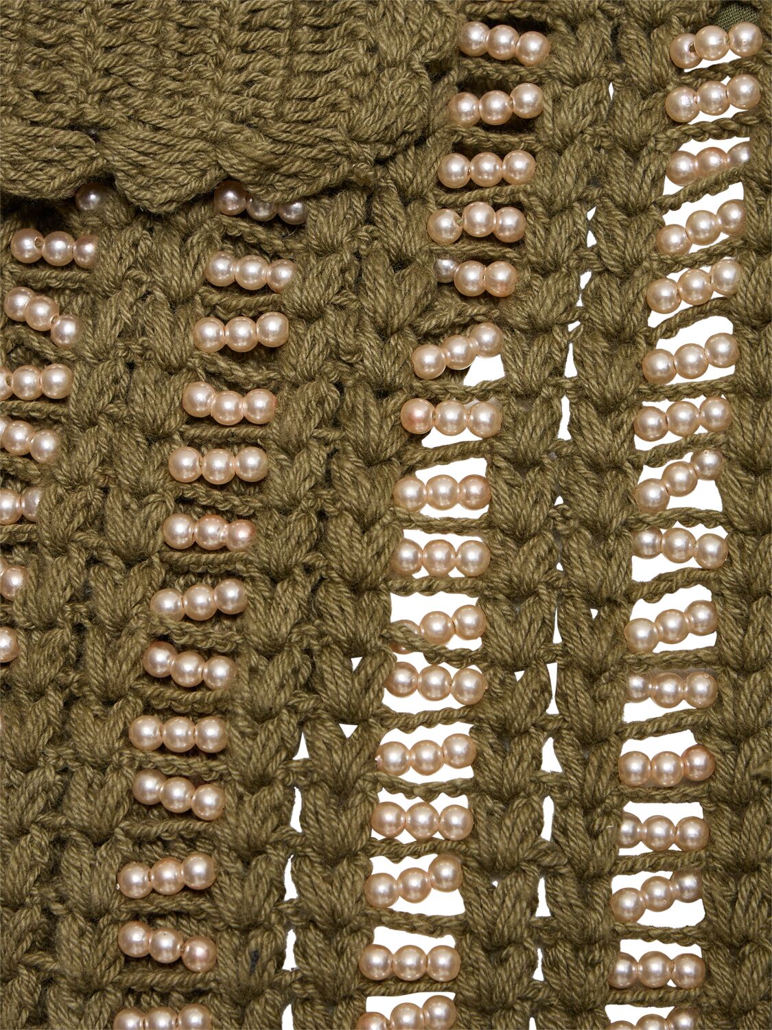 Shop Baziszt Crocheted Cotton Shirt In Khaki