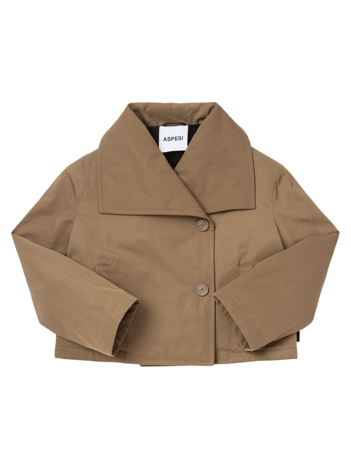 Aspesi Cotton Blend Gabardine Jacket In Brown