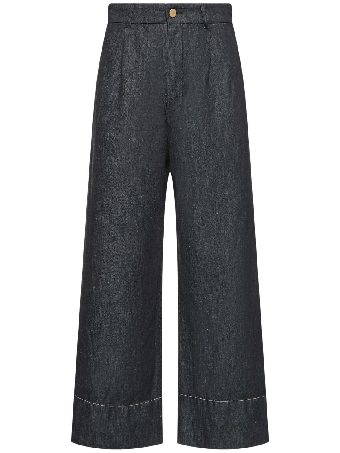 's Max Mara Petra Cotton & Linen Denim Trousers In Black