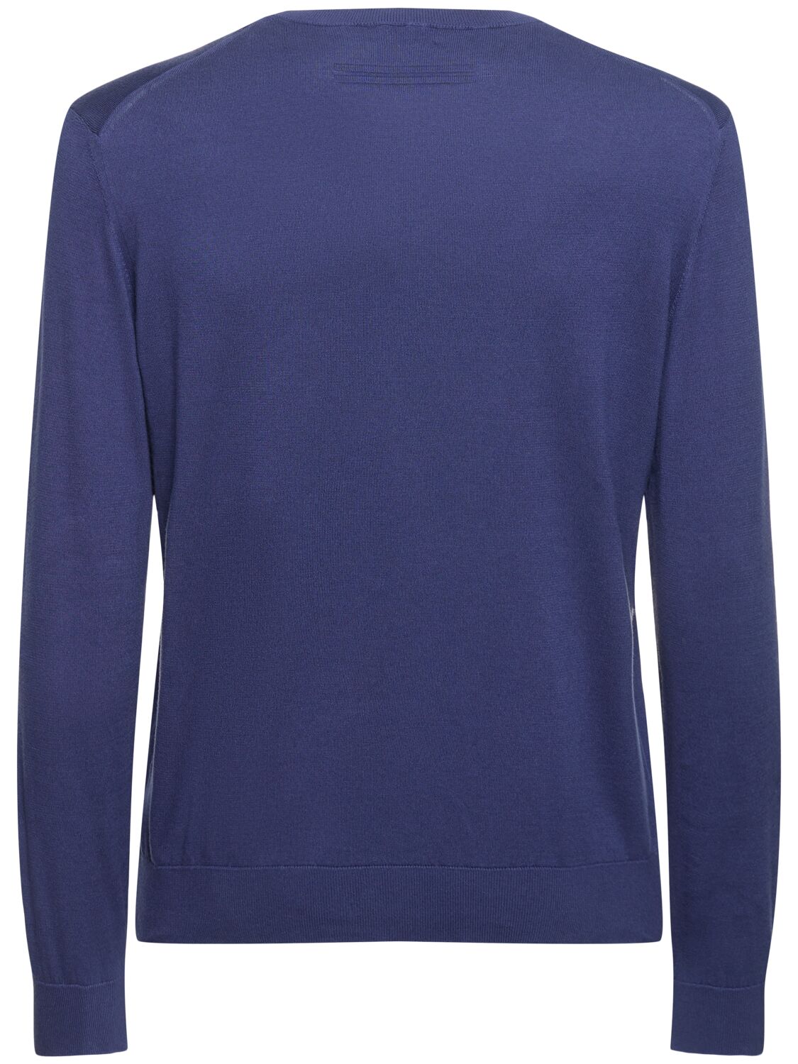 Shop Zegna Cotton Crewneck Sweater In Utility Blue