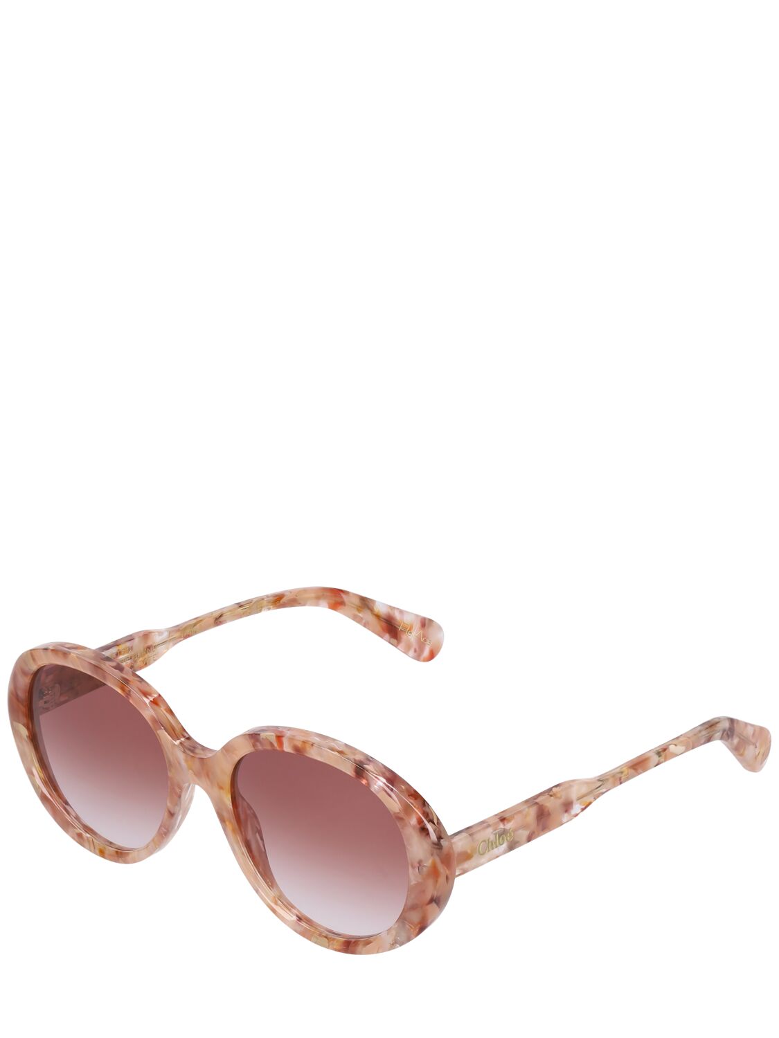 Shop Chloé Gayia Round Bio-acetate Sunglasses In Pink,red