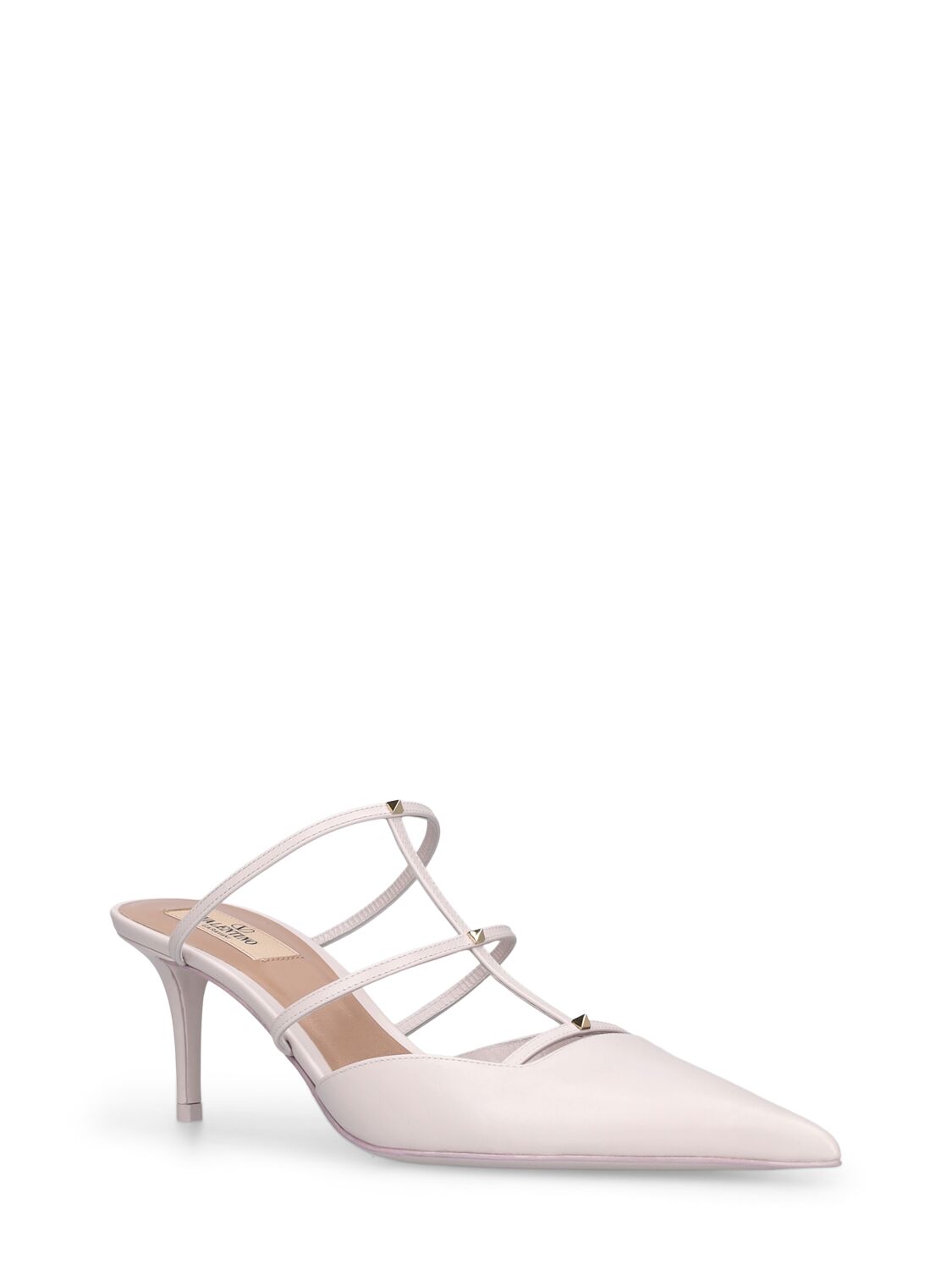 Shop Valentino 60mm Rockstud Leather Heels In Lilac