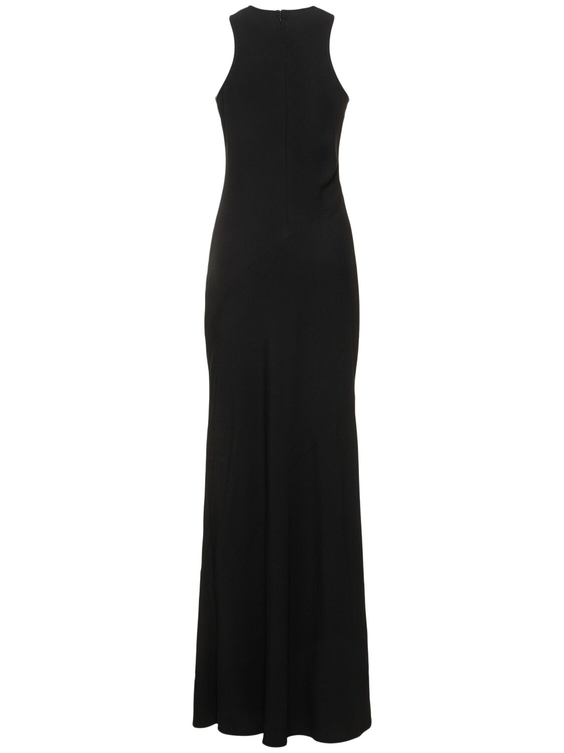 Ami Alexandre Mattiussi Ami Paris Maxi Crepe Dress With Bias Cuts In Black