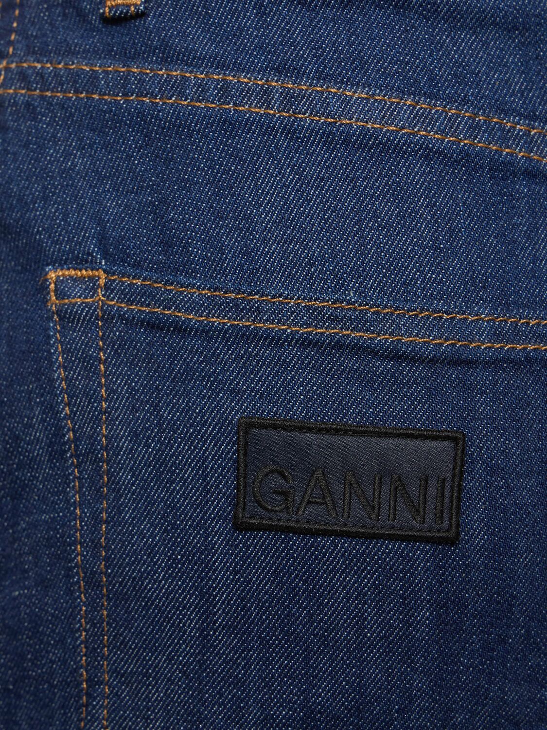 Shop Ganni Rinsed Denim Maxi Skirt In Blue