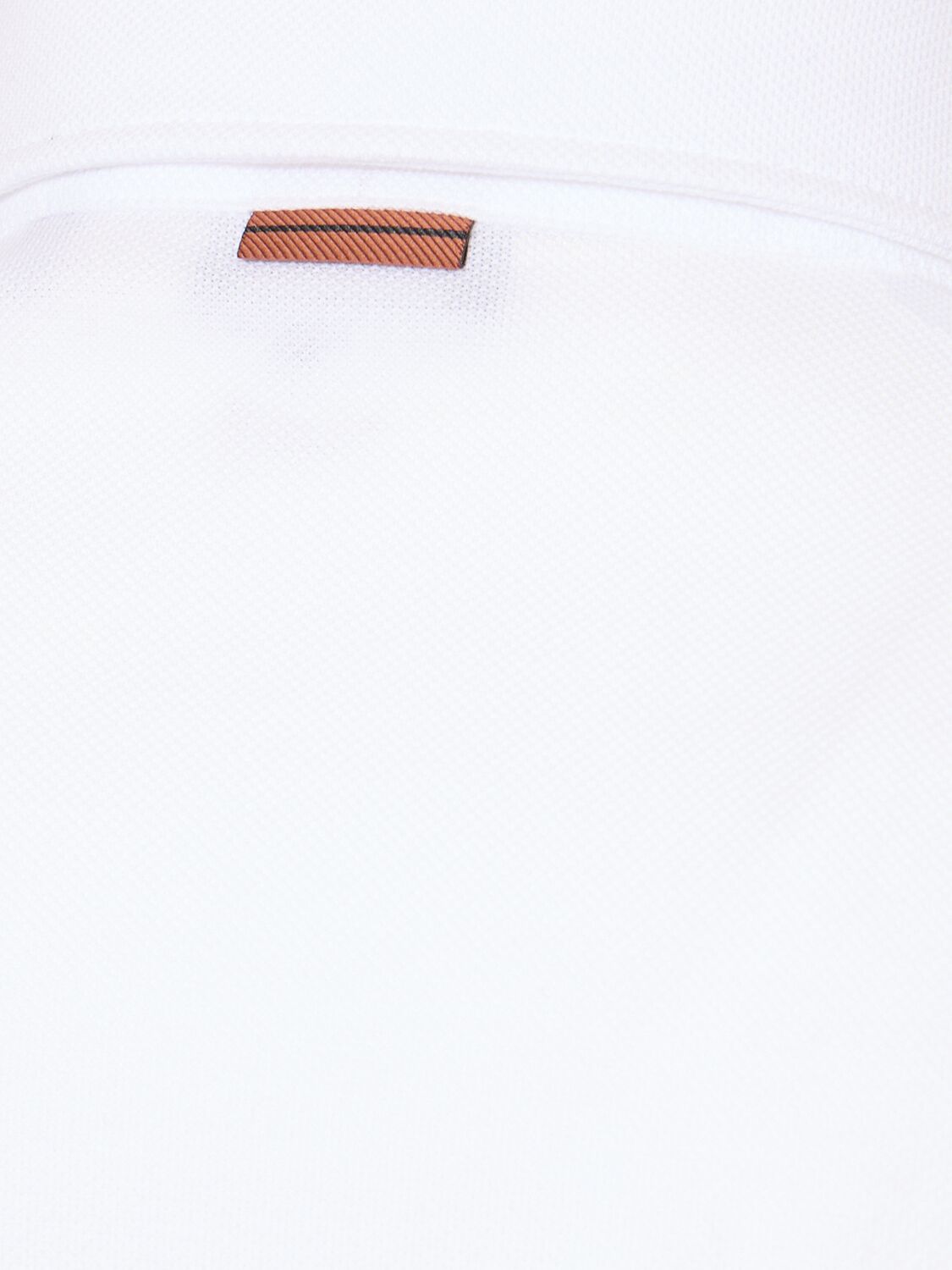 Shop Zegna Cotton Piquet Short Sleeve Polo In White