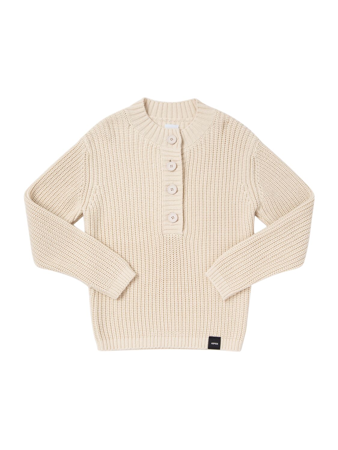 Aspesi Cotton Knit Sweater In Neutral