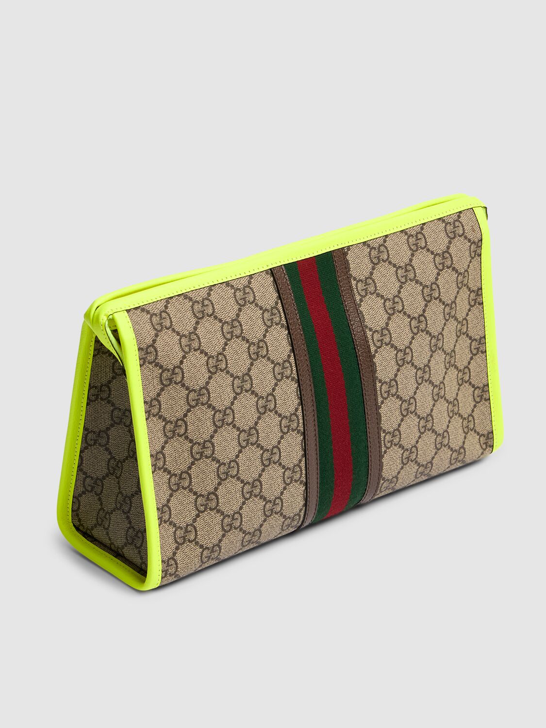 Shop Gucci Ophidia Gg Toiletry Case In Beige,yellow