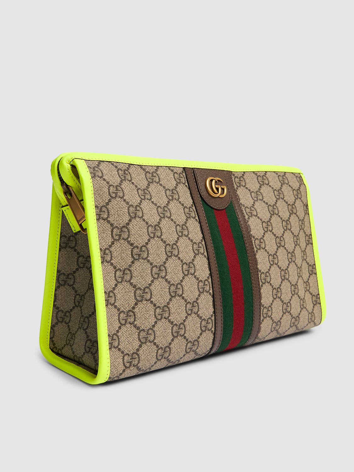 Shop Gucci Ophidia Gg Toiletry Case In Beige,yellow