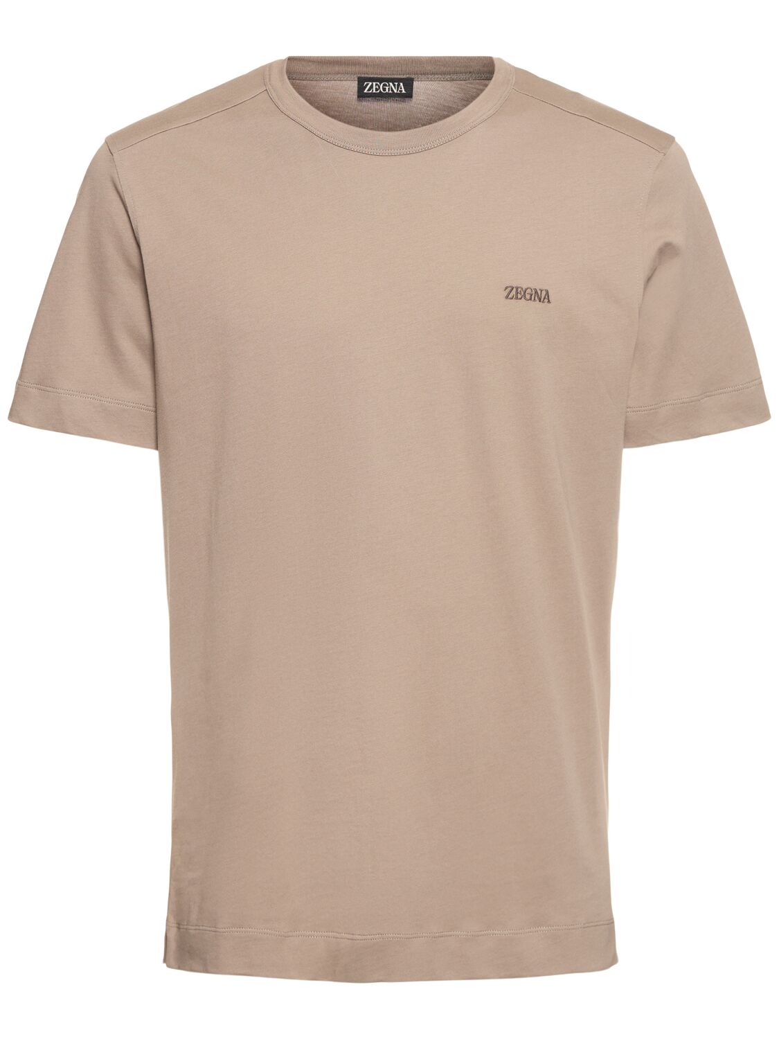 Zegna Cotton Short Sleeves T-shirt In Brown