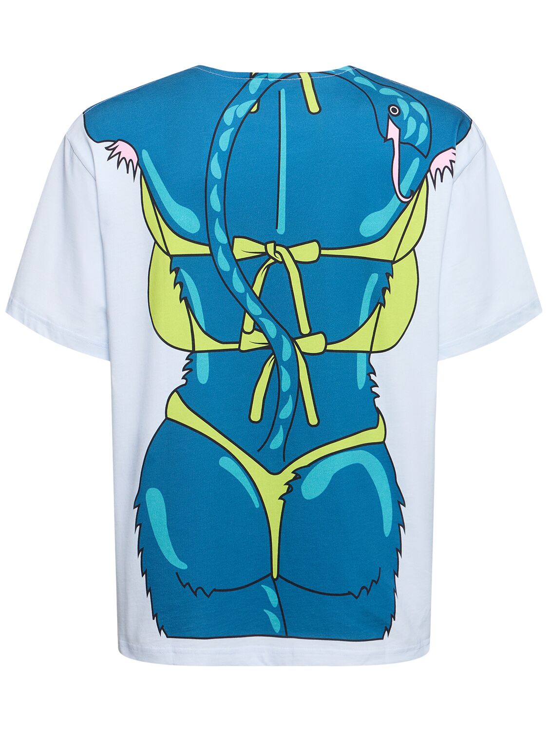Shop Charles Jeffrey Loverboy Printed Cotton Jersey T-shirt In Blue Bikini