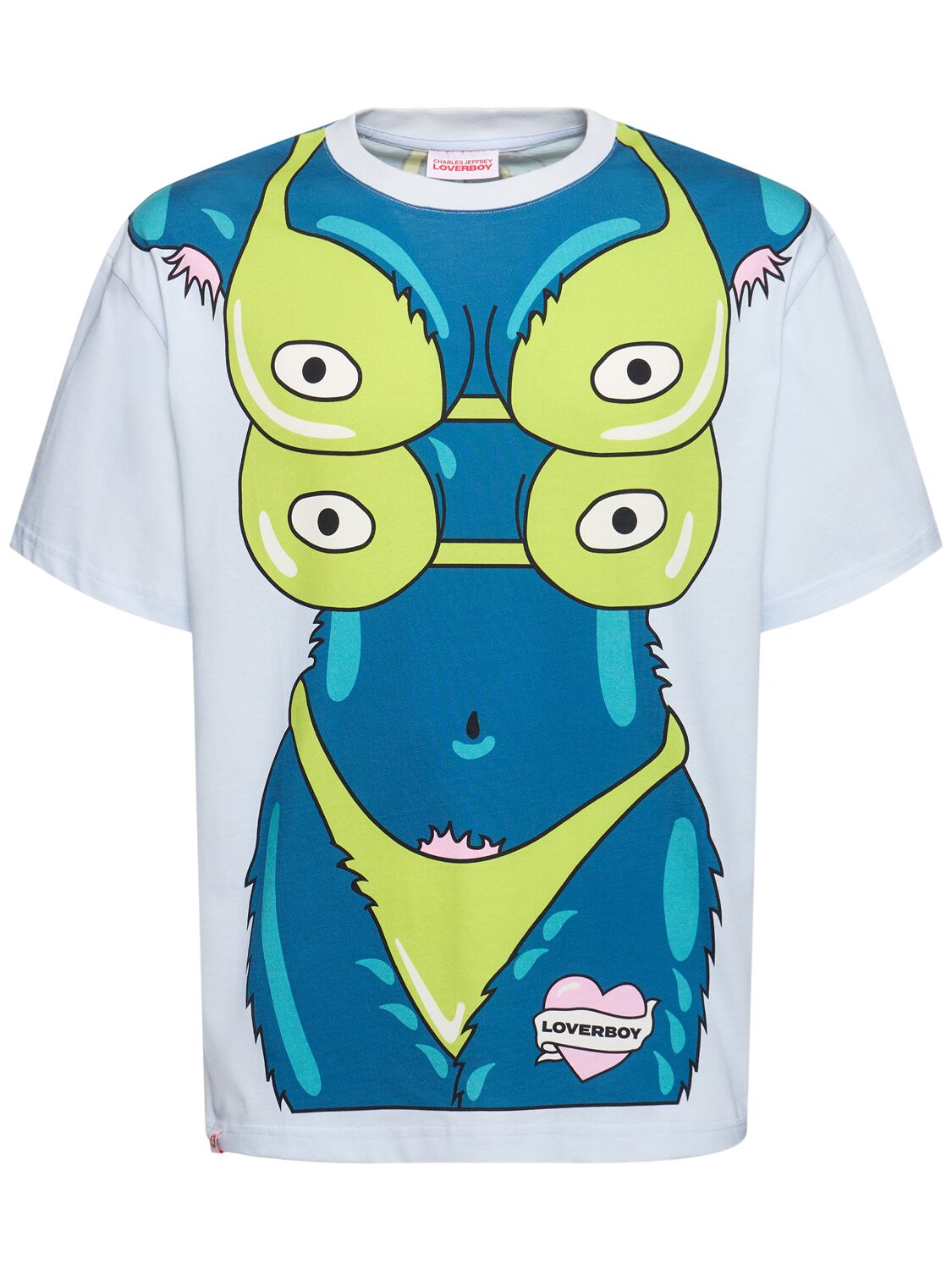 Charles Jeffrey Loverboy Printed Cotton Jersey T-shirt In Blue