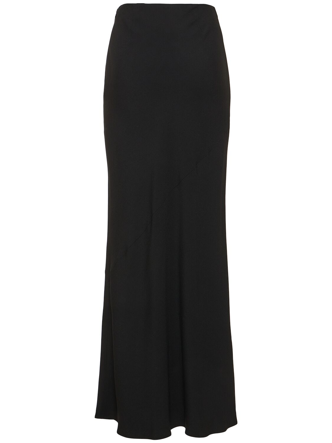 Shop Ami Alexandre Mattiussi Maxi Satin Long Skirt In Black