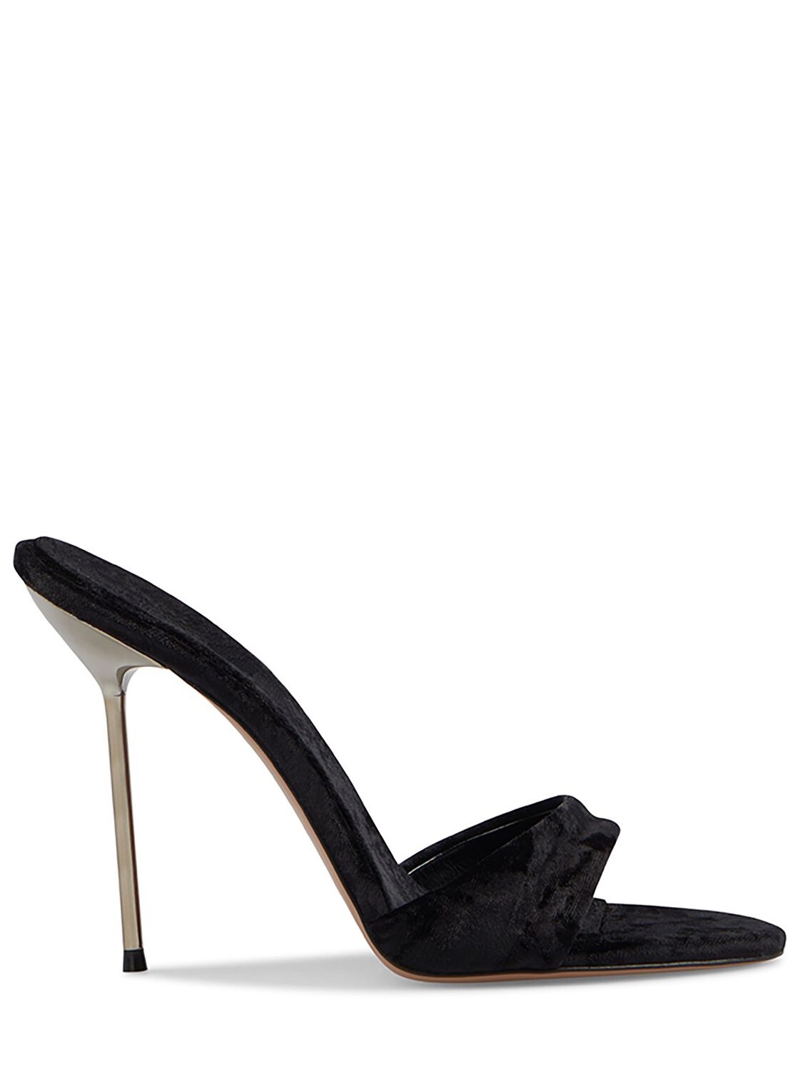 Paris Texas 105mm Lidia Velvet Mules In Black