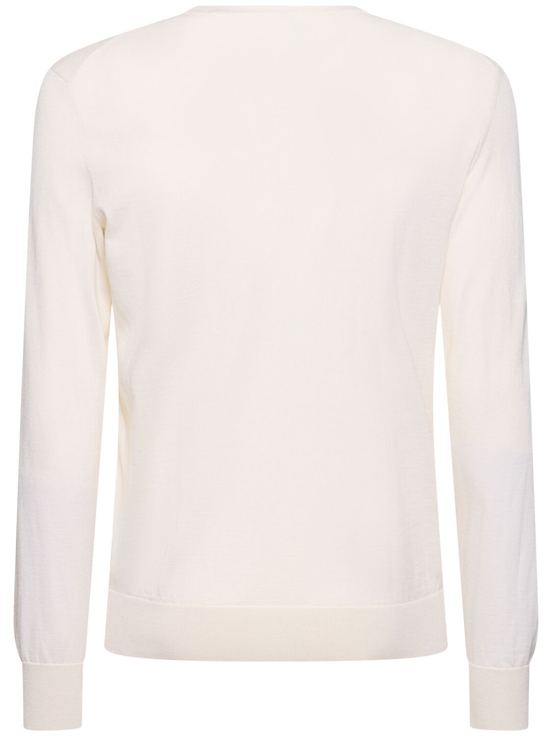 Shop Zegna Cashmere & Silk Crewneck Sweater In White