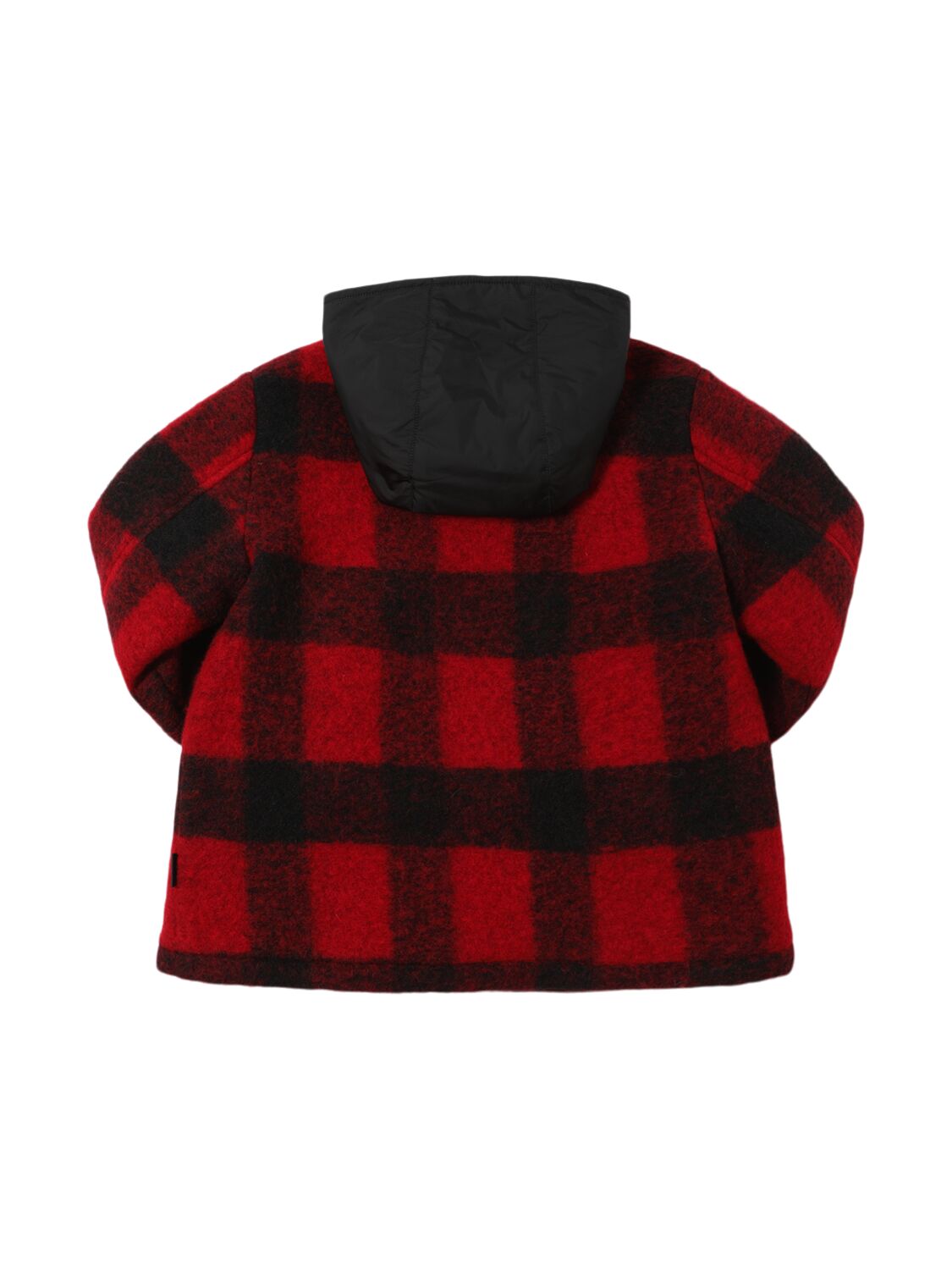 Shop Aspesi Check Print Wool Blend Cloth Jacket In Red/black