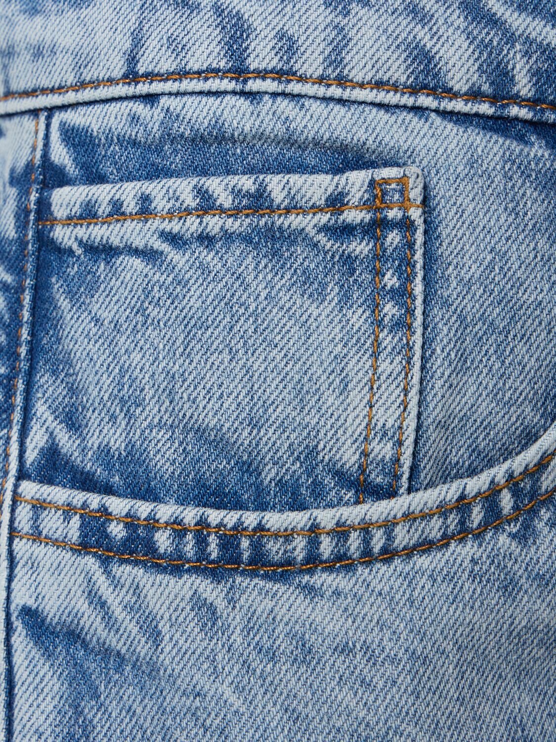 Shop Triarchy Ms. Walker Mid Rise Wide Denim Jeans In Blue