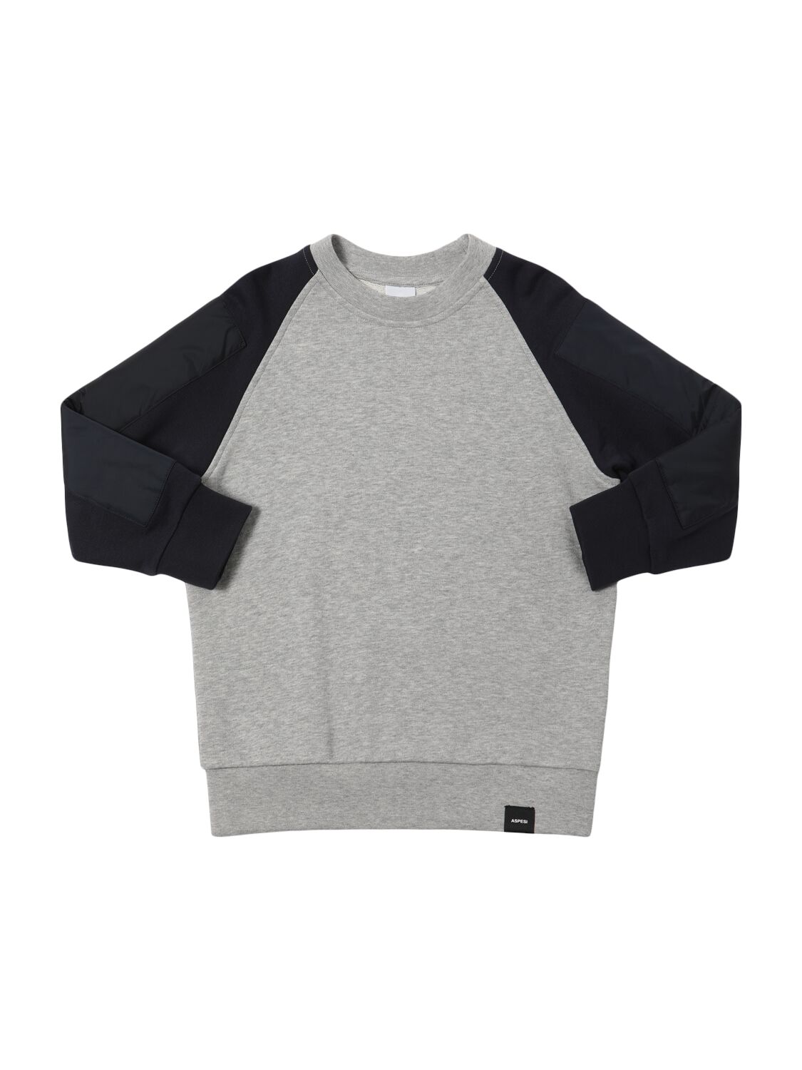 Aspesi Cotton Sweatshirt W/nylon Inserts In Gray