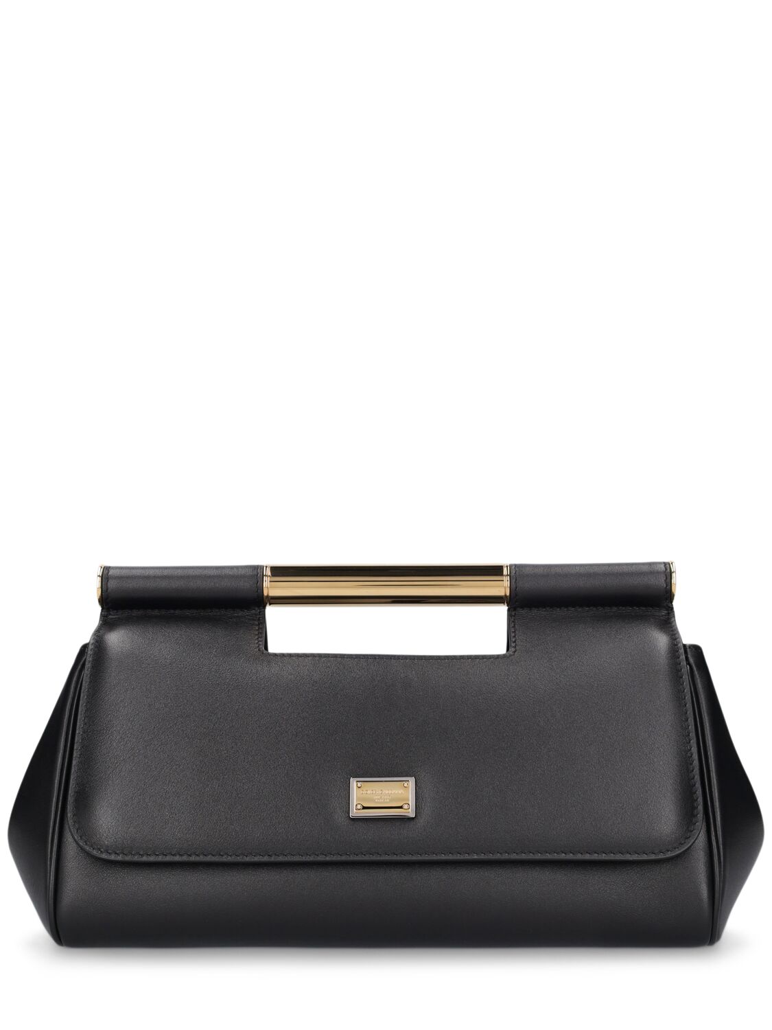 Dolce & Gabbana Sicily Elongated Leather Top Handle Bag In Black