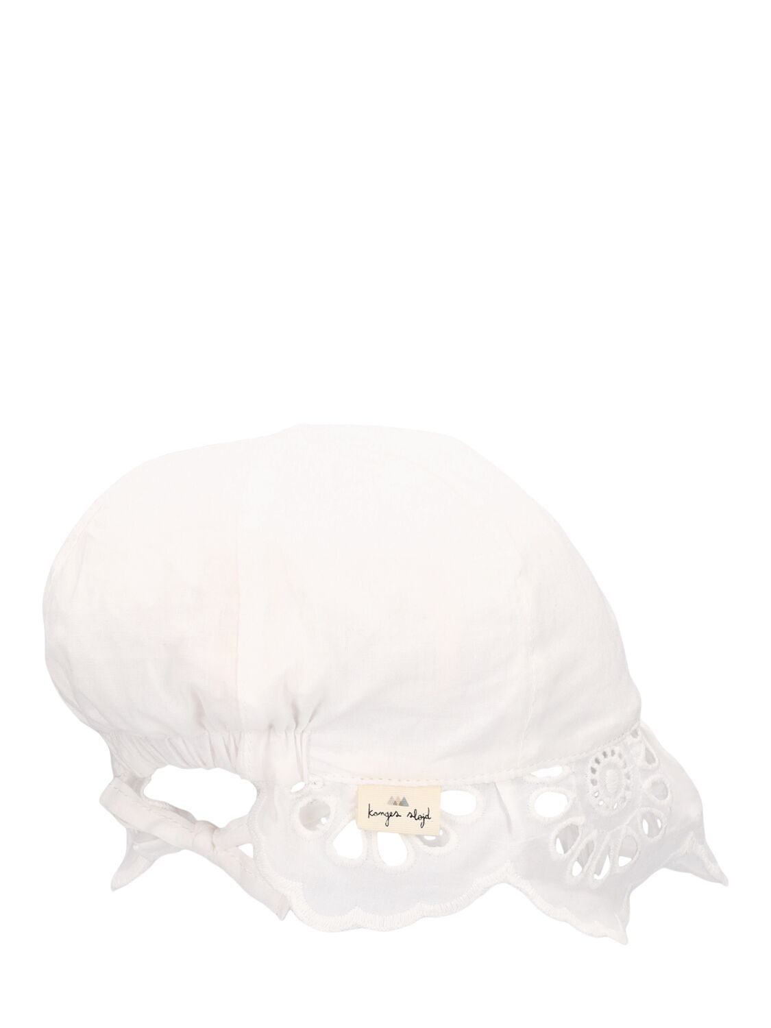 Shop Konges Sløjd Organic Cotton Poplin & Lace Hat In White