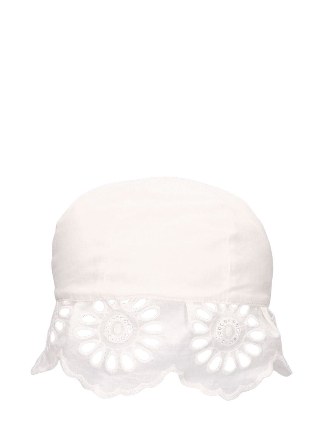 Konges Sløjd Babies' Organic Cotton Poplin & Lace Hat In White