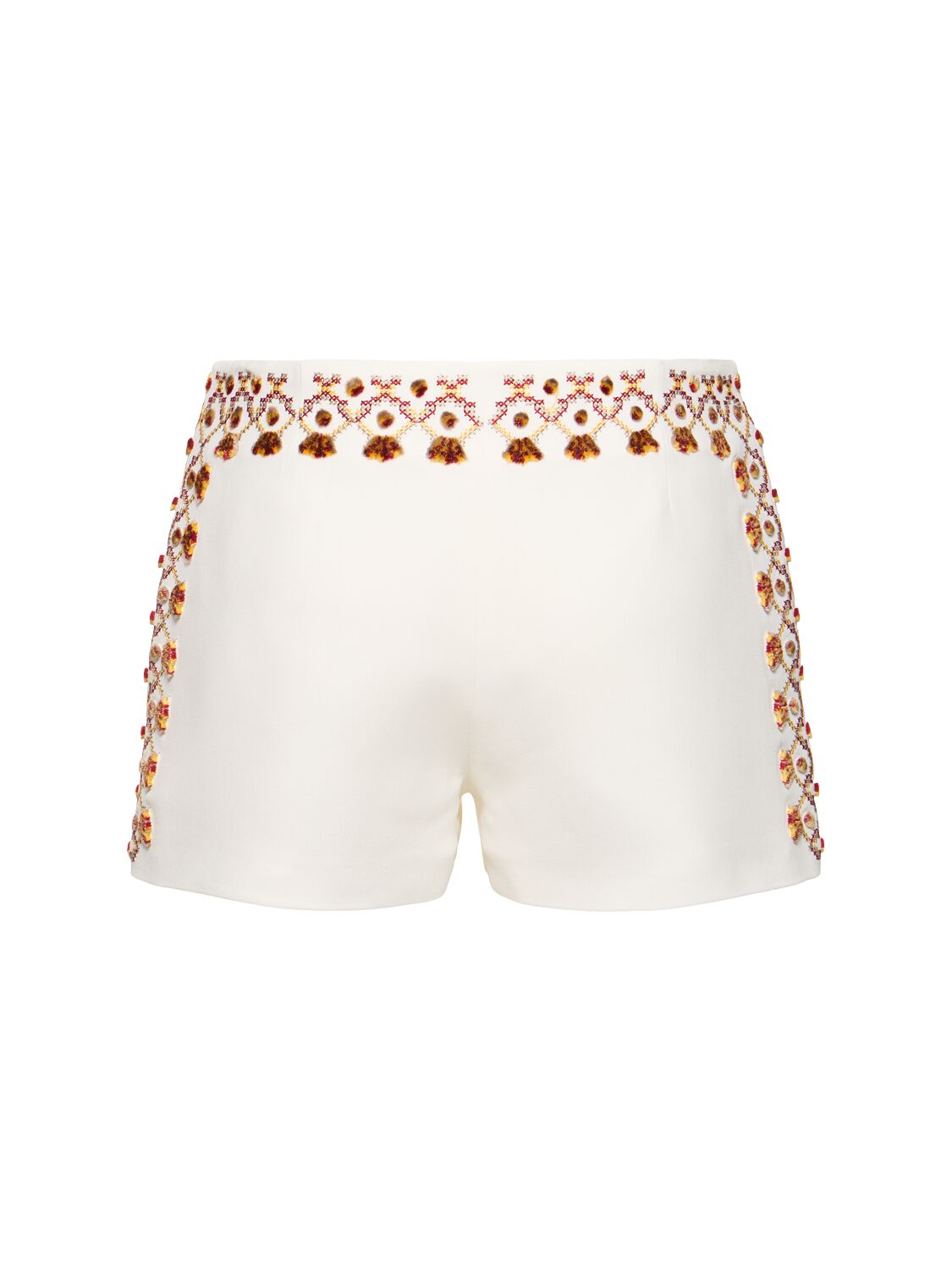 Shop Ermanno Scervino Embroidered Shorts In White