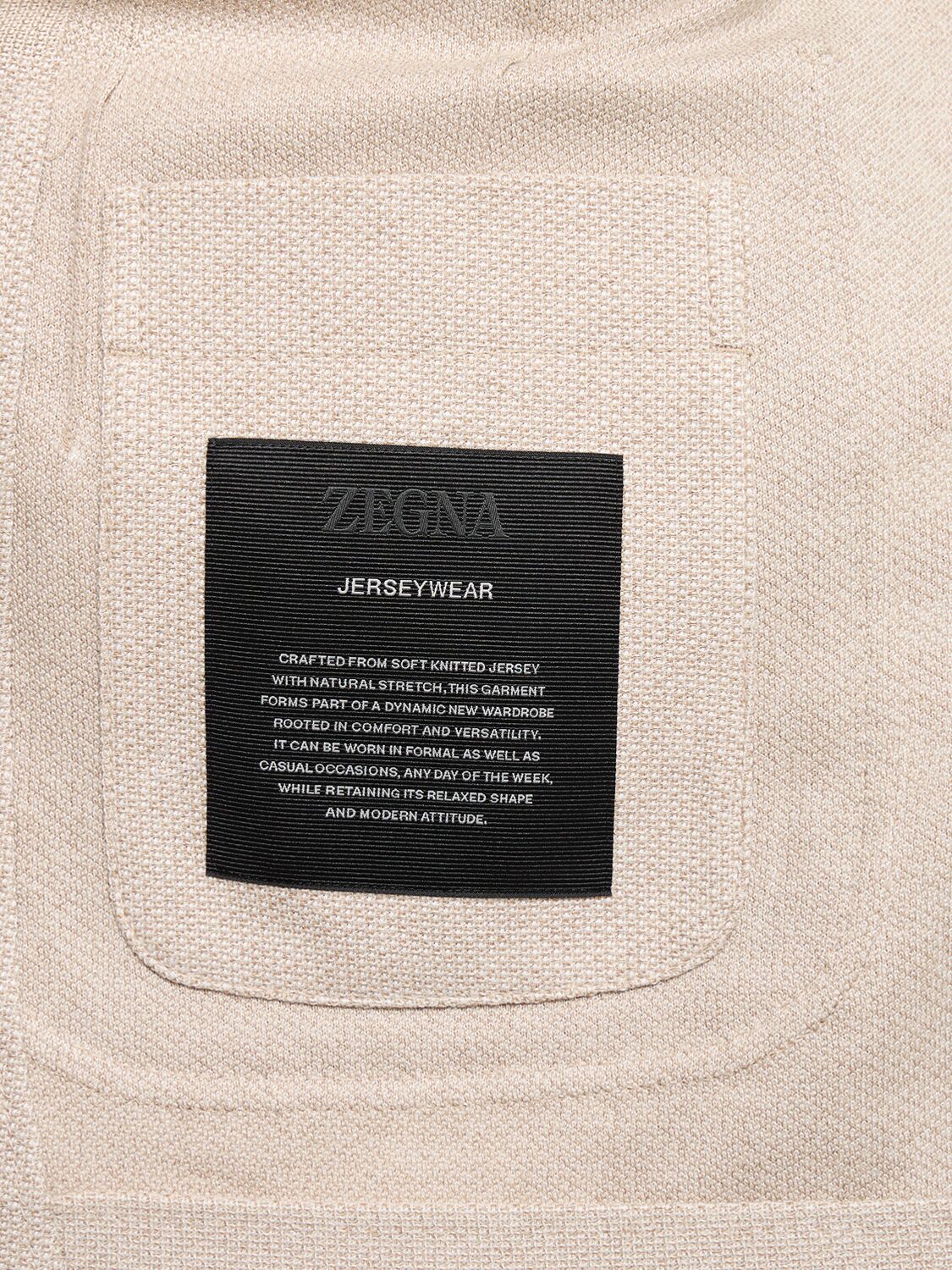 Shop Zegna Cotton Jersey Blazer In Light Beige