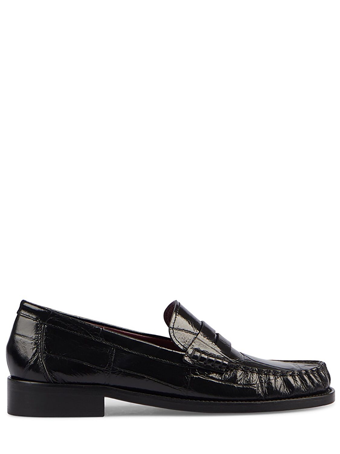 Paris Texas 20mm Dylan Croc Embossed Leather Loafers In Black