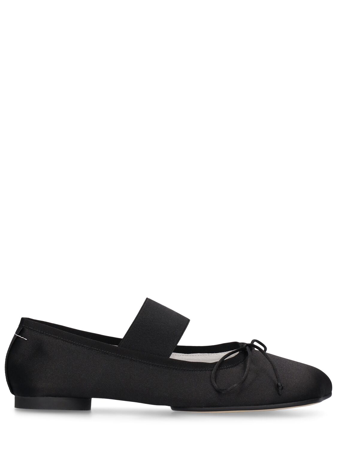 Shop Mm6 Maison Margiela 5mm Ballet Shoes Satin Ballerina Flats In Black