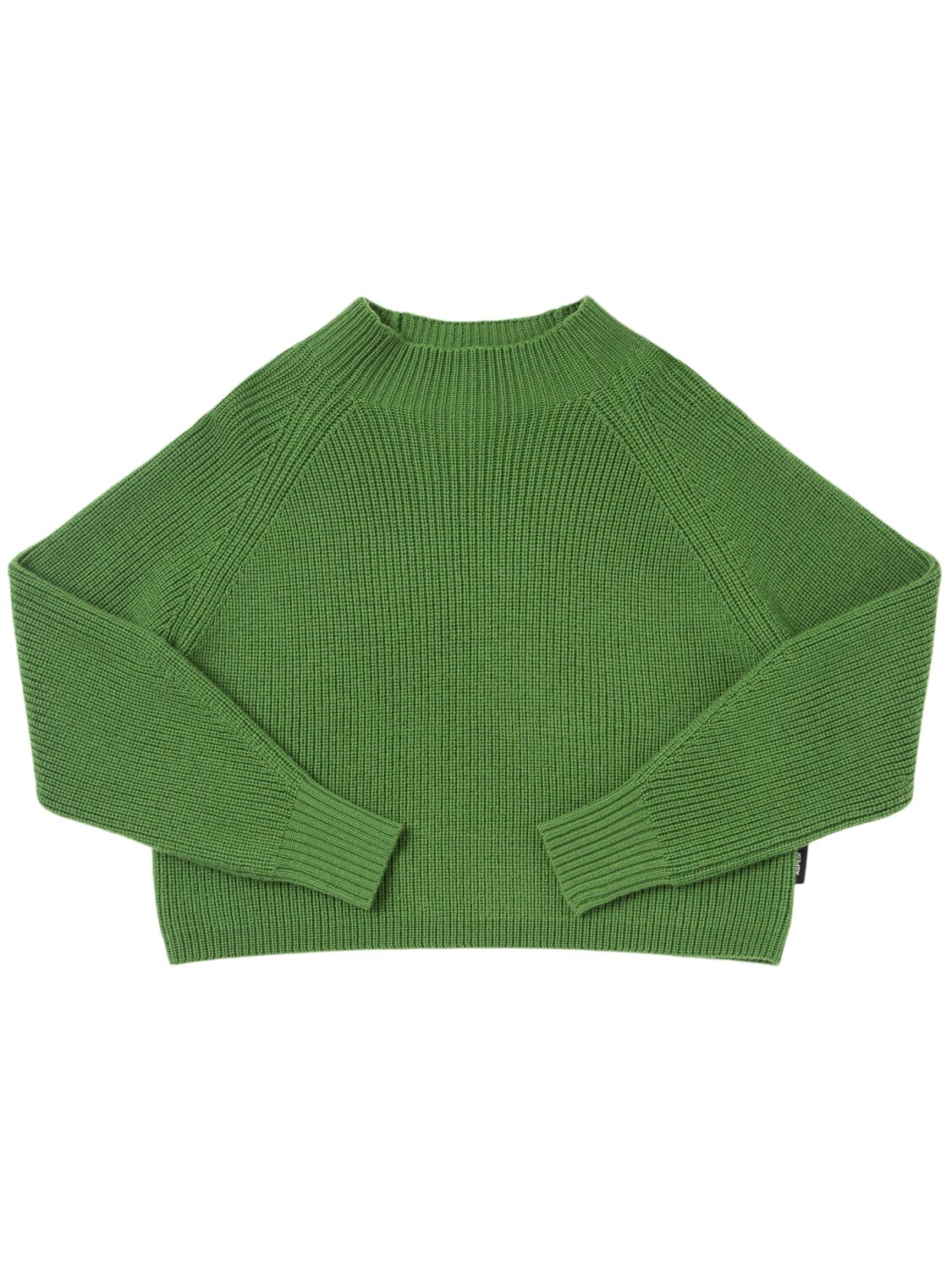 Aspesi Wool Knit Sweater In Green