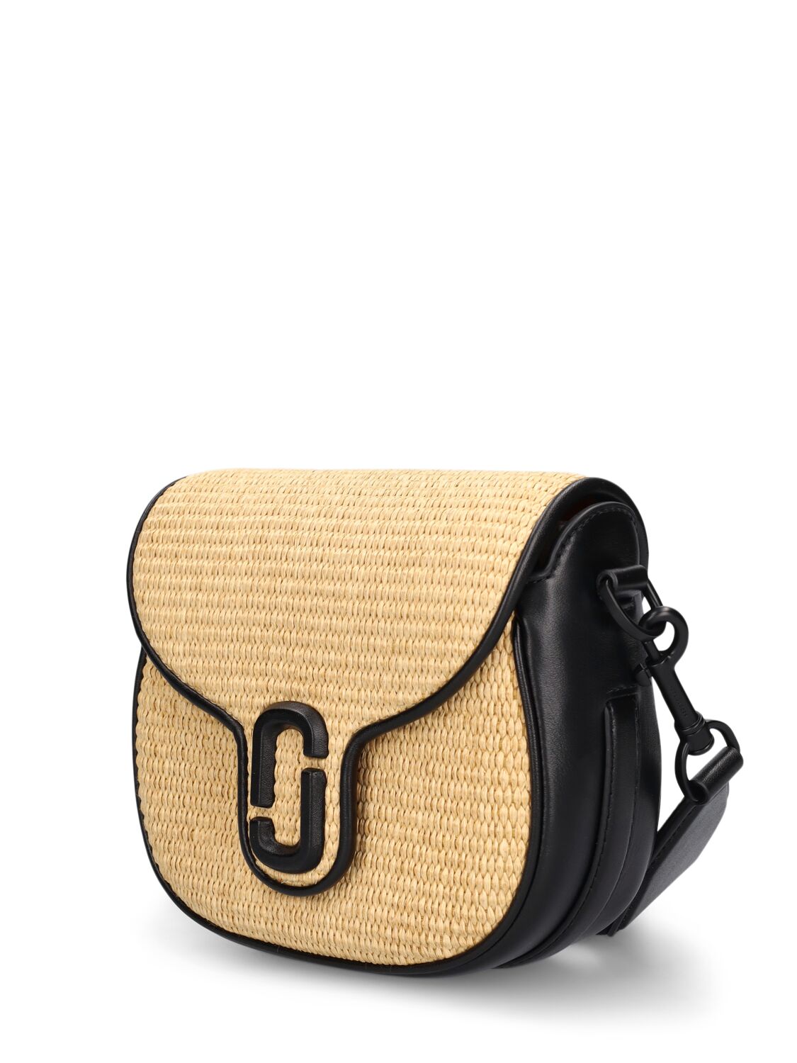 Shop Marc Jacobs The Small Saddle Raffia Effect Bag In Natural