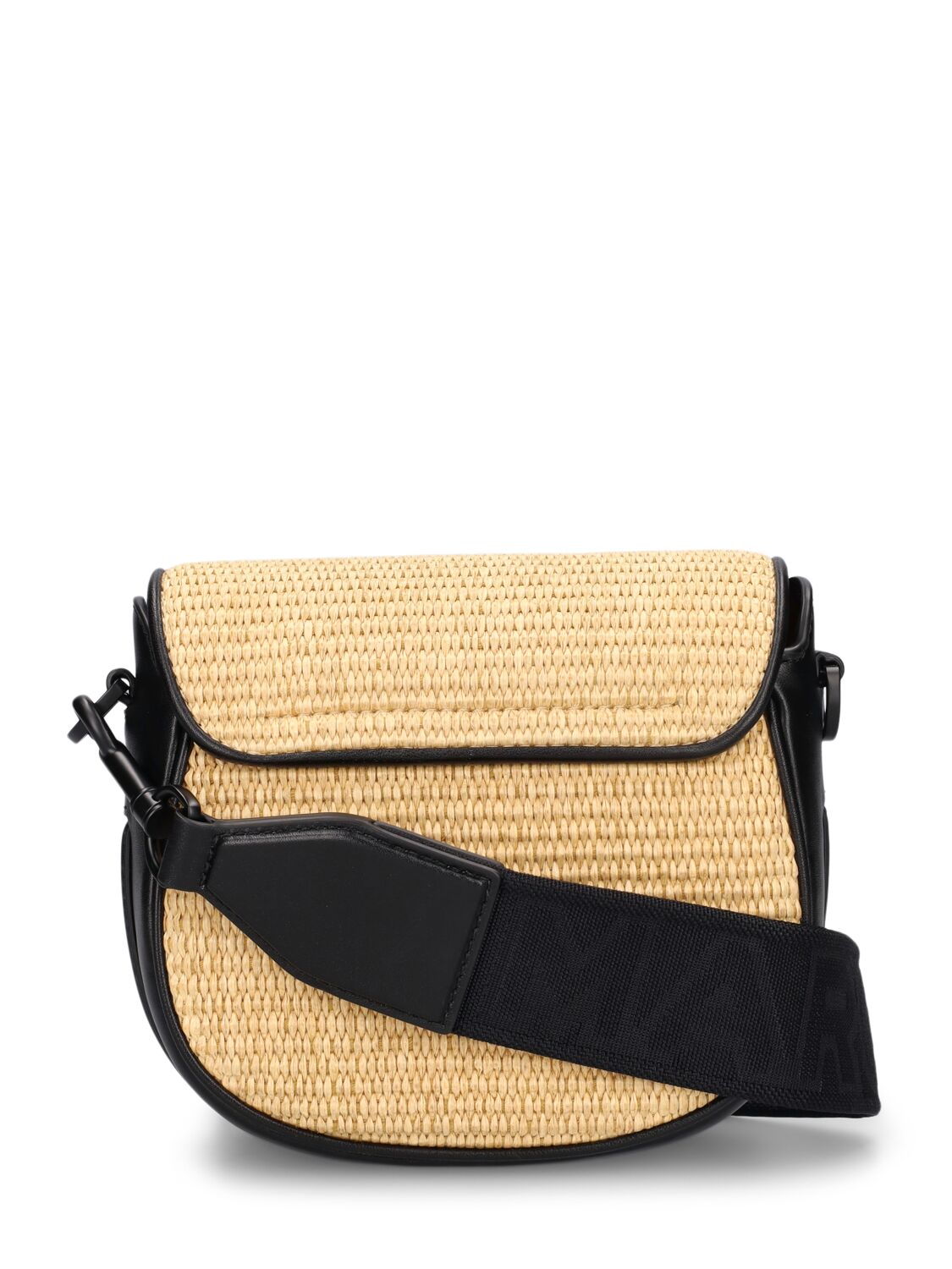 Shop Marc Jacobs The Small Saddle Raffia Effect Bag In Natural