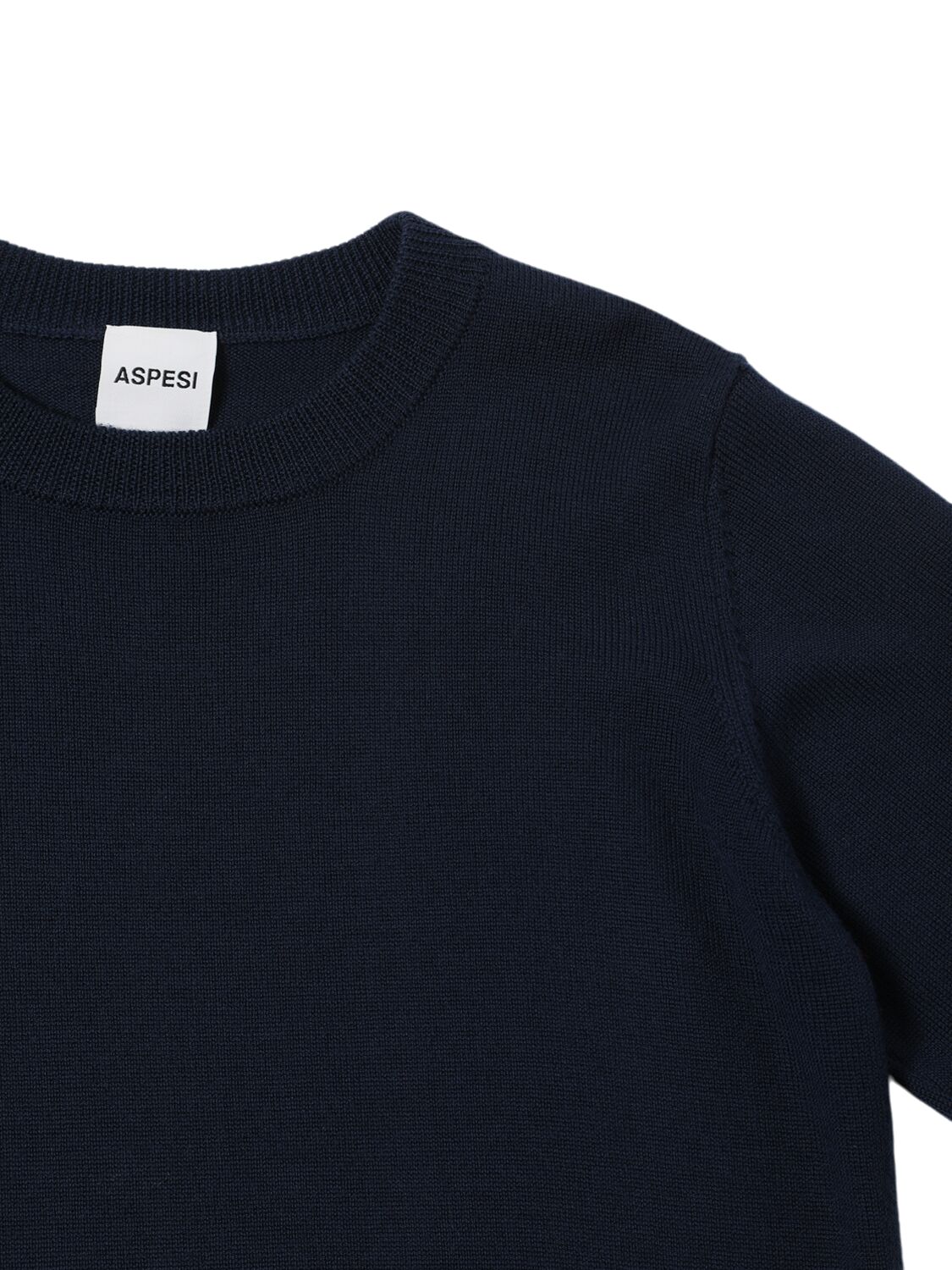 Shop Aspesi Roundneck Wool Sweater In Blue