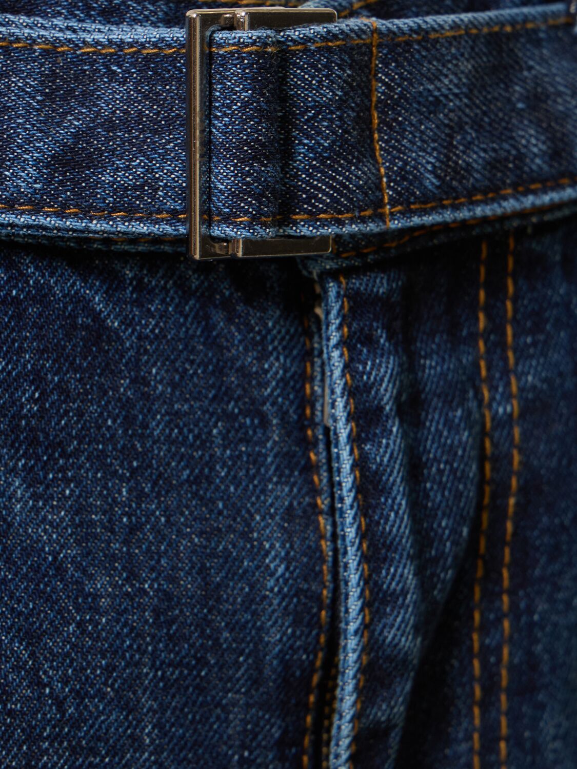 Shop Sacai High Rise Wide Leg Jeans W/belt In Blue