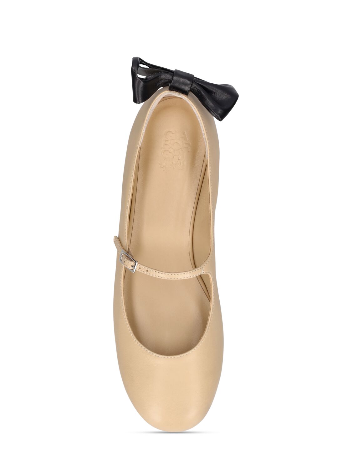 Shop Gia Borghini 10mm Grete Leather Ballerinas In Cream,black