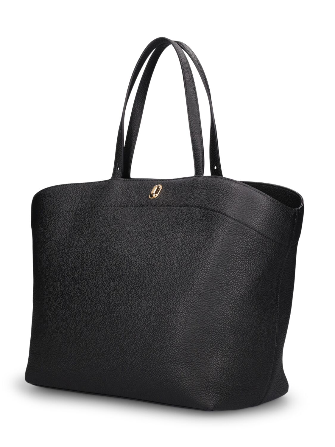 Shop Savette The Large Tondo Grained Leather Tote In Black