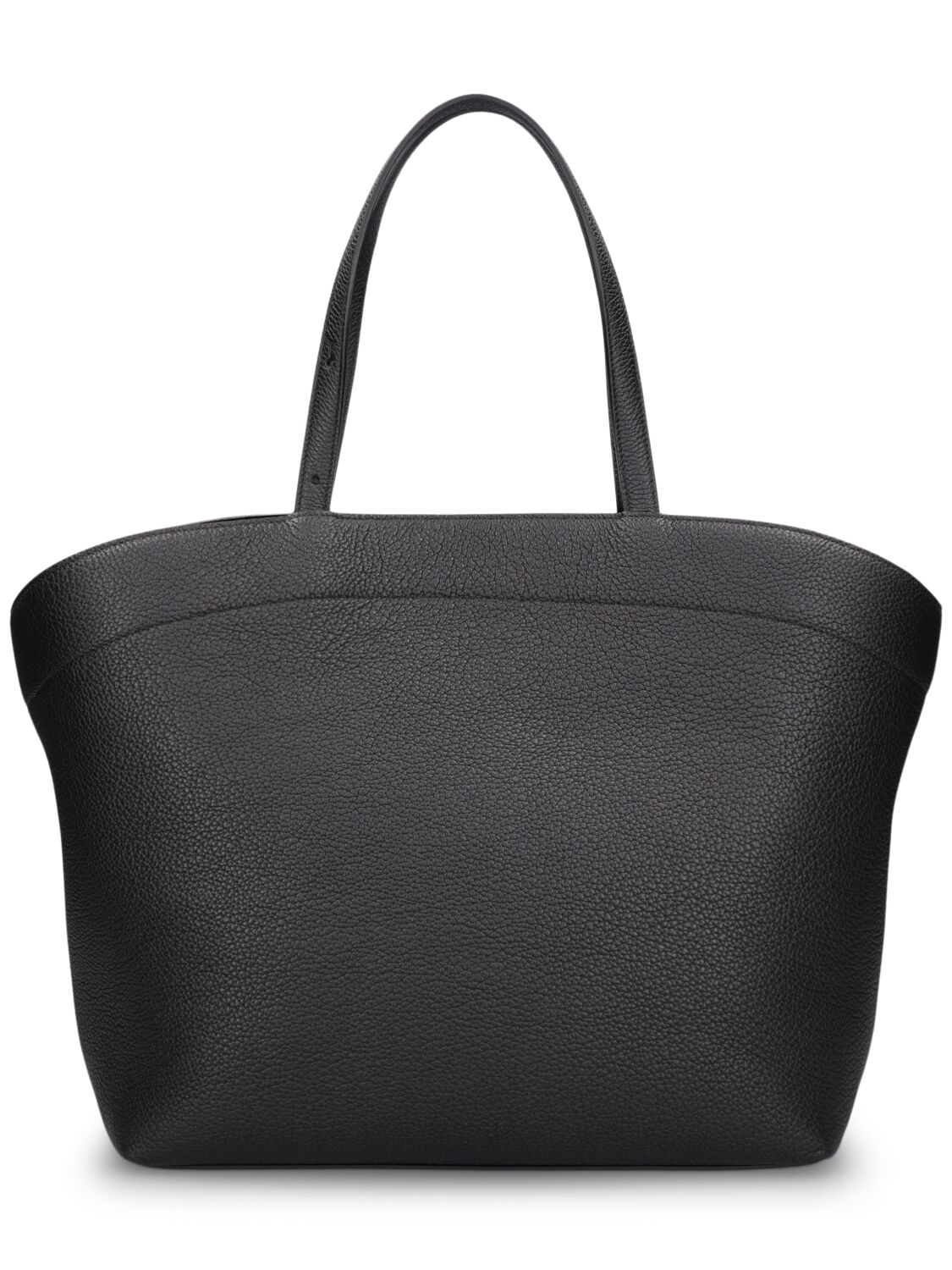 Shop Savette The Large Tondo Grained Leather Tote In Black