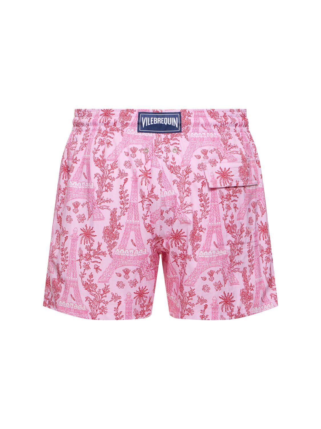 Shop Vilebrequin Moorise Print Stretch Nylon Swim Shorts In 粉色
